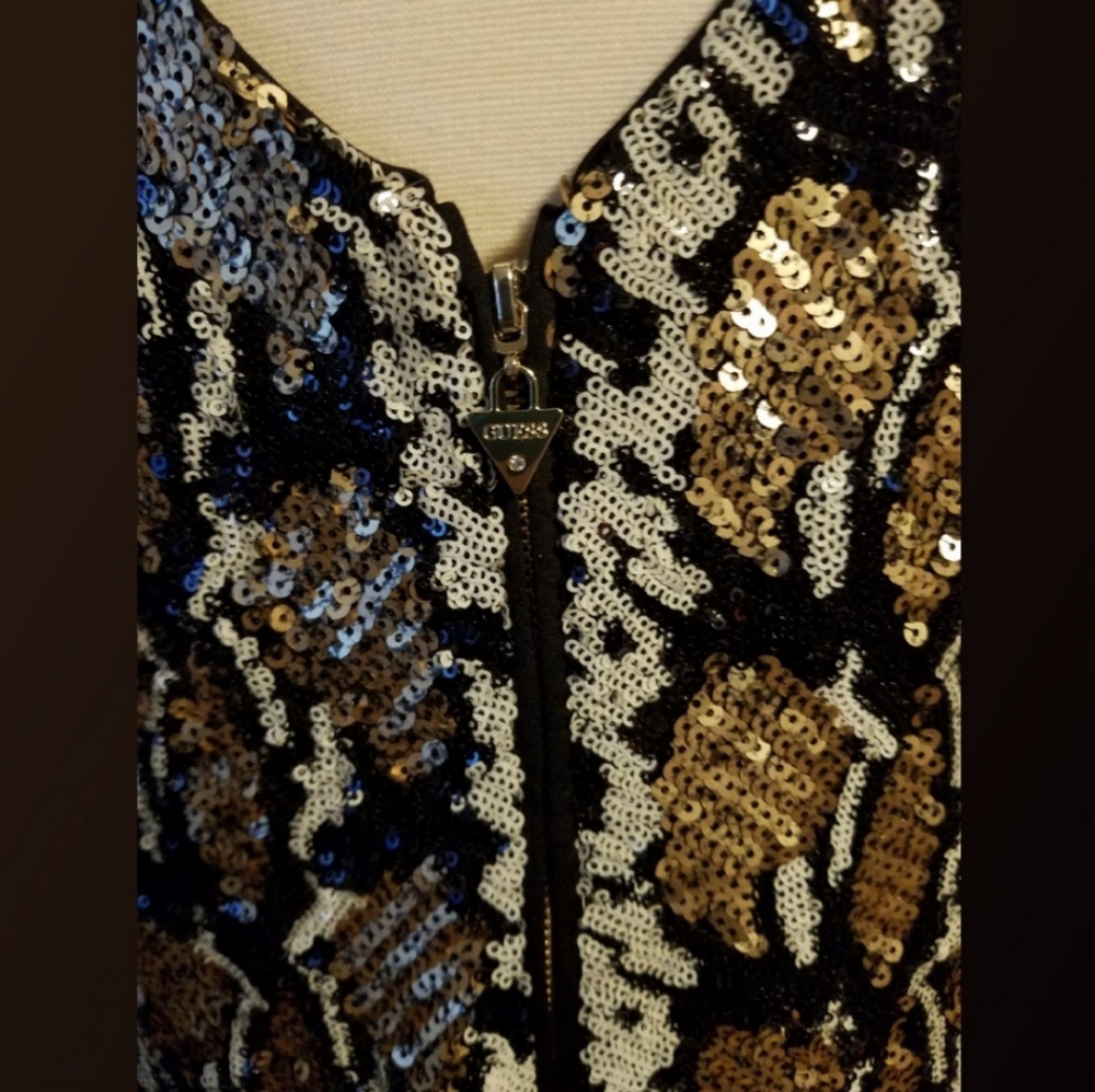 NWT Guess sequin sleeveless midi dress- L - Picture 7 of 10